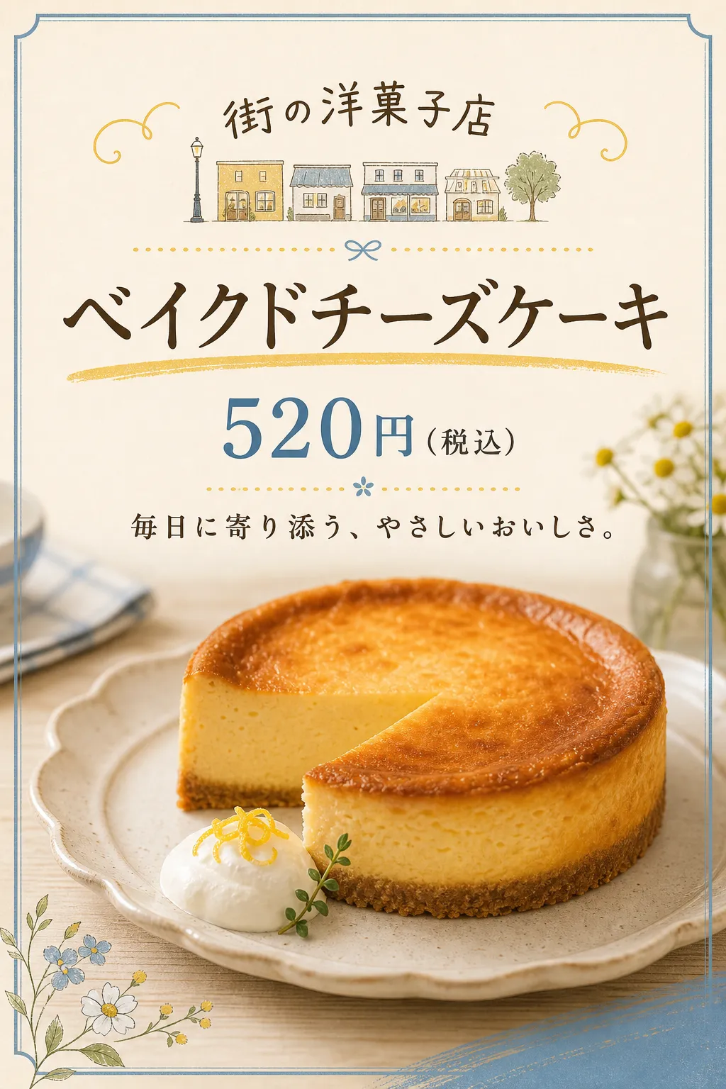 洋菓子店チーズケーキ